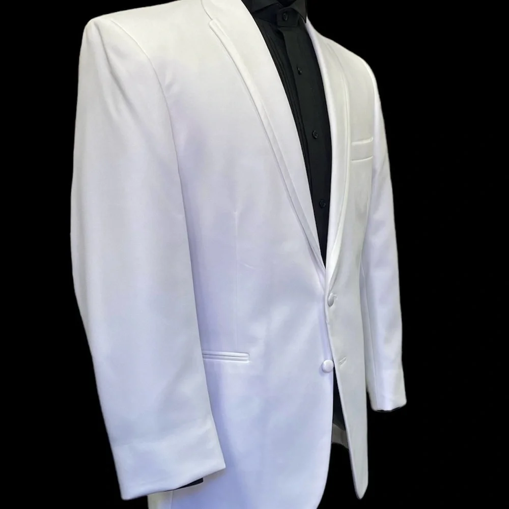 Men's White Tuxedo Jacket (LaStrada) - Modern Fit, Prom, Cruise, Formal - Picture 3 of 8